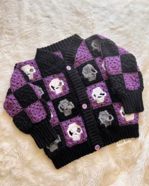 Memento Mori Crochet Skull Cardigan