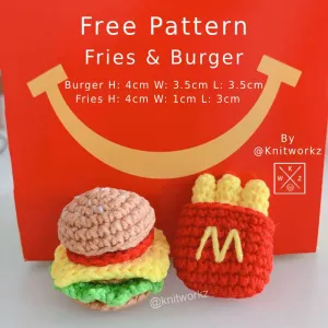 Burger and Fries keychain