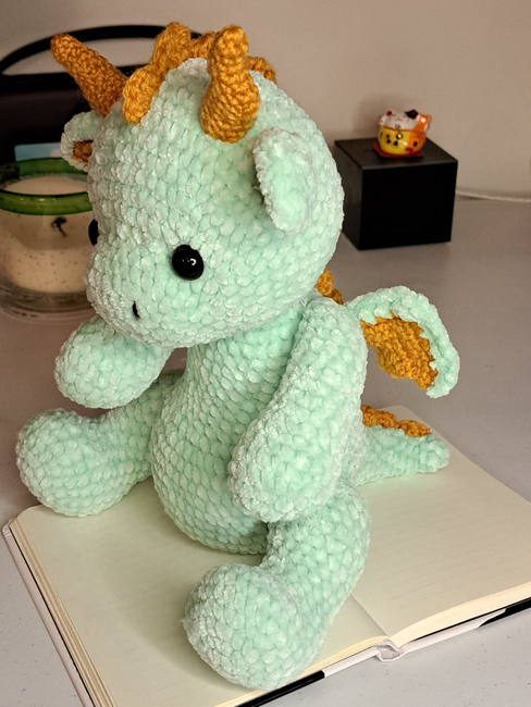 Dragons Crochet Pattern, Kawaii, Sleeping Dragon, Fluffy Yarn