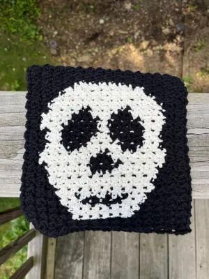 Skull Crochet Dishcloth - Halloween