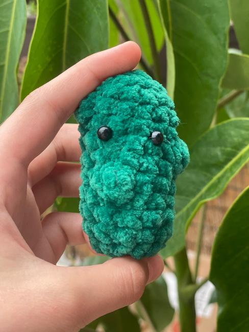 ONE Emotional Support Pickle Keychain Crochet Pickle - My Community Made