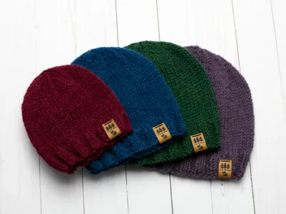 Knit Flat Beanie Hat For The Whole Family