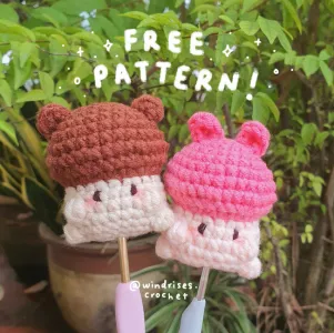 Barbenheimer Bear & Bunny Mushrooms Free Pattern