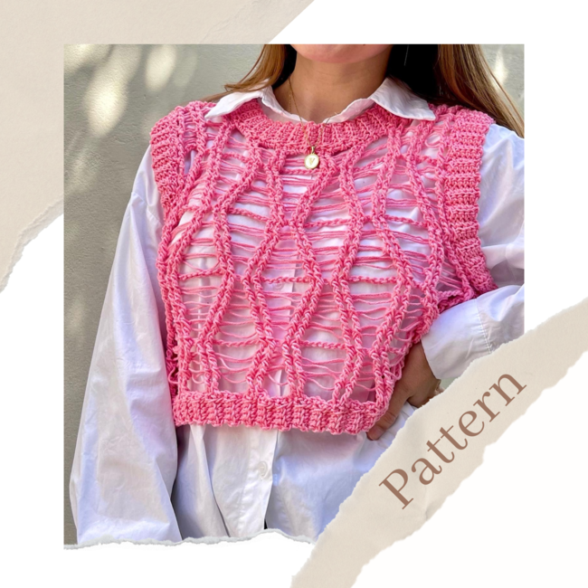 Crochet Cropped Vest Pattern, Crochet Sweater Pattern, Easy Crochet Vest  Pattern, Easy Crochet Pullover, Modern Crochet Vest Pattern 