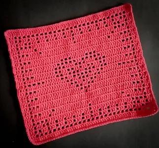 Framed Heart dishcloth