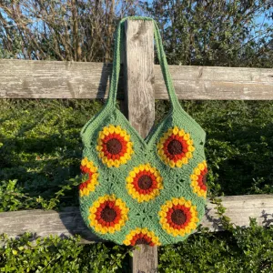 Sunflower Granny Square Crochet Pattern