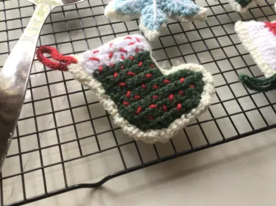 Christmas Sugar Cookie  Stocking Ornament