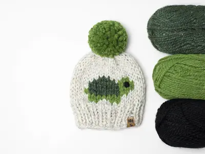 Turtle Winter Pompom Hat Toque