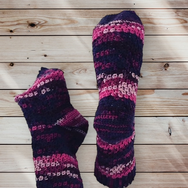 Patterned Purple Socks: Rubber Duck