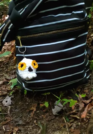 LOW SEW Sunflower Eye Skull Keychain