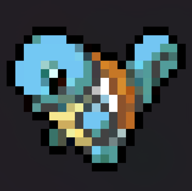 Gen 1 starter pokemon squirtle pixel art