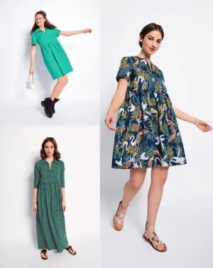 Burda | Boho, Peplum dress with or without collar | Super Easy | Sizes 34, 36, 40, 42, 44 | With Video Tutorial