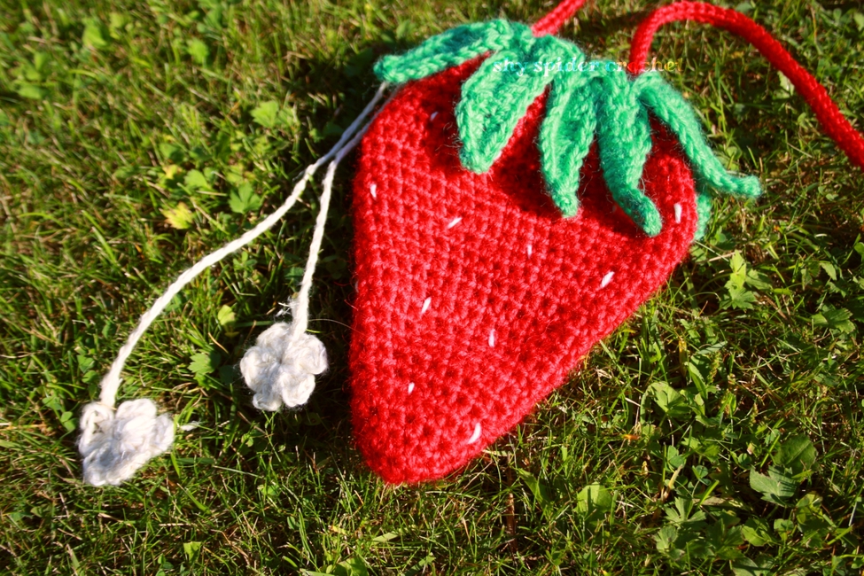 Strawberry Crochet Bag - Handmade Crossbody Sling Bag