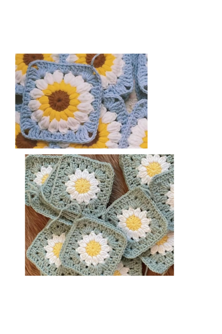 Crochet Daisy Square Blanket / Free Crochet Pattern
