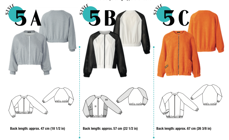 Burda Sportswear Raglan jacket: Sewing pattern