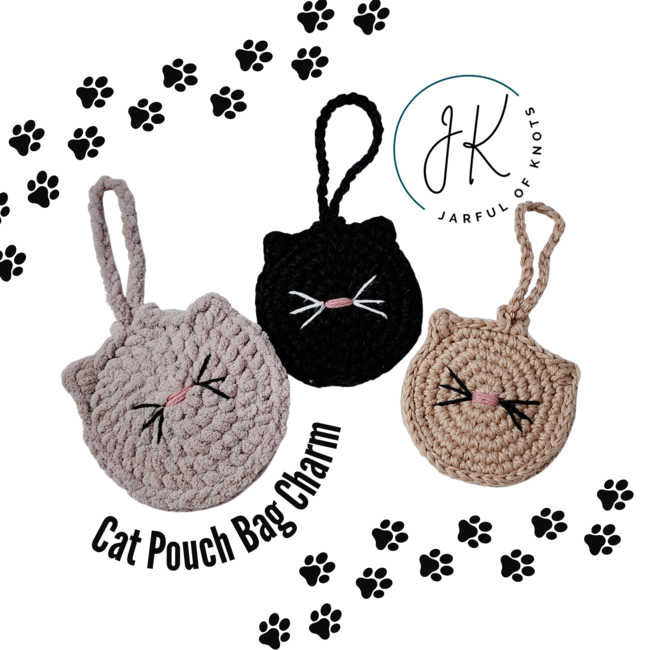 Cat Pouch Bag Charm Pattern: Crochet pattern