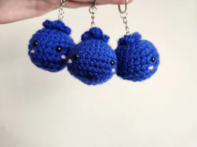 No Sew Blueberry Keychain