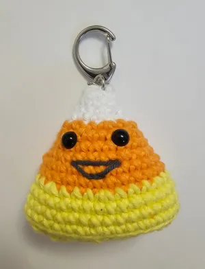 Candy Corn Amigurumi Keychain