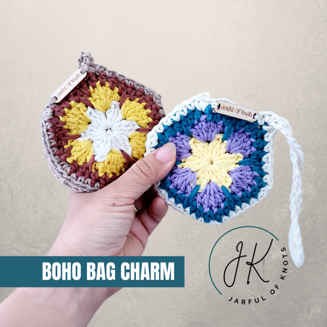 Crochet Pattern Round Bag with Bag Charm 