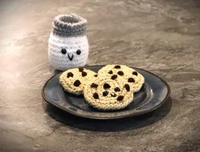 Cookies and Milk Amigurumi Food