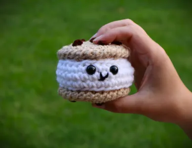 Cookie Ice Cream Sandwich Amigurumi Food