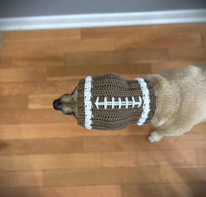 Football Dog Snood Dog Costume: Crochet pattern