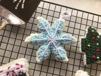 Christmas Sugar Cookie Snowflake Ornament