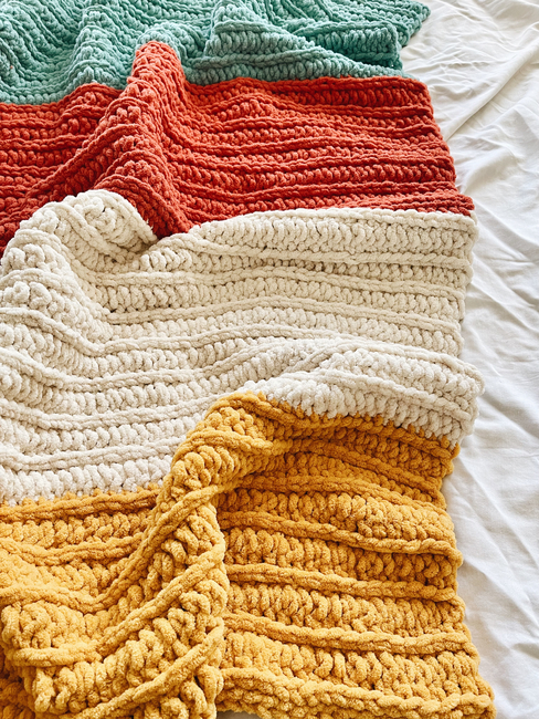 The Creme Color Block Blanket – Free Crochet Pattern