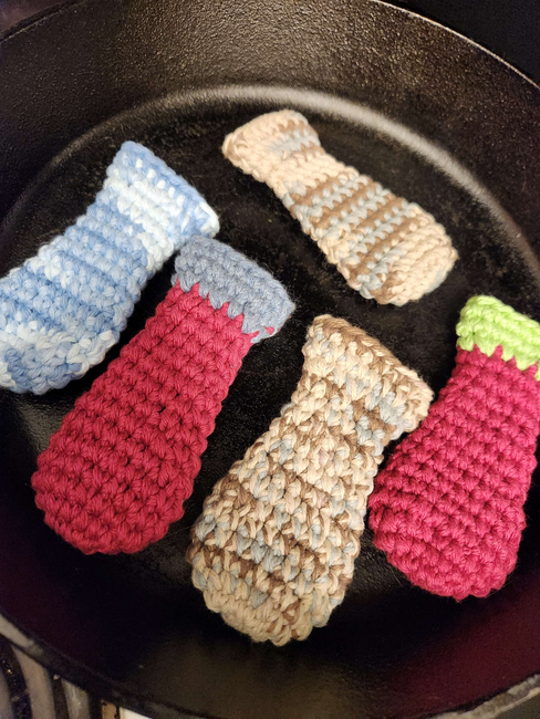 Cast Iron Handle Cover & Washcloth : r/crochet