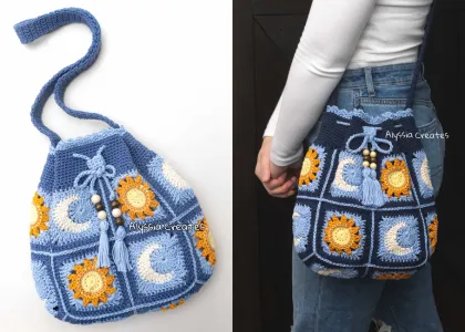 Sun and Moon Granny Squares Crochet pattern by Alyssia Creates