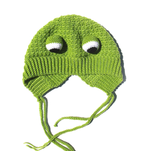 Frog Pom Pom Knit Beanie Hat