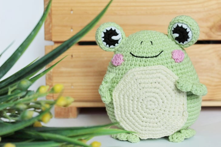 Crochet Tiny Frog Plush or Keychain Mini Frog Handmade Frog Mini Frog Plush  