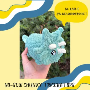 No-Sew Chunky Triceratops