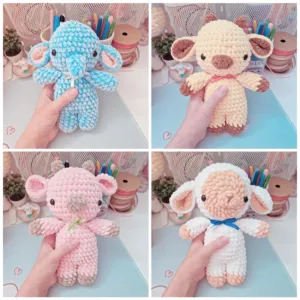 Crochet elephant lovey pattern, crochet baby security blanket