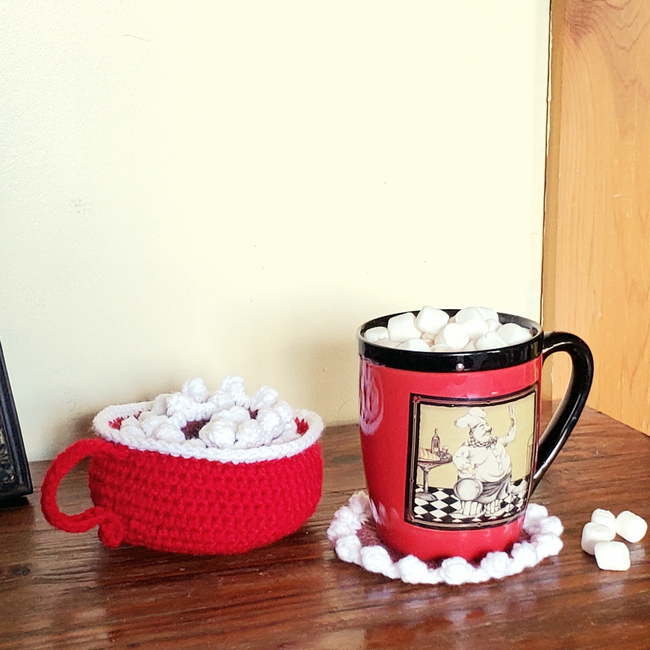 Beginner friendly Mickey Mouse Mug Coasters Free Crochet Pattern 