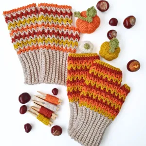 Self Striping Crochet Wrist Warmers - Zeens and Roger