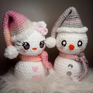 Classic Snow Kitty and Snowman