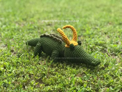 Alligator with Viking Hat