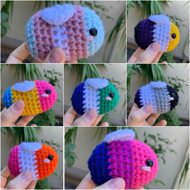 Crochet Rainbow Bee Pattern Crochet Pride Bee Pattern 