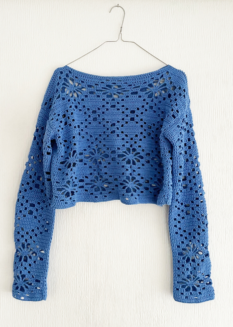 Crochet Lace Long Sleeve Crop Top PATTERN // PDF Crochet Pattern -   Canada