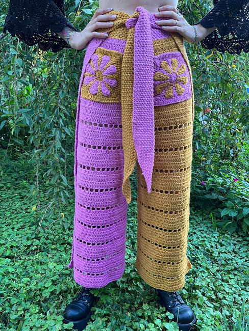 Flower Child Wrap Pants XS5XL: Crochet pattern