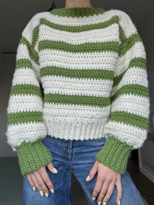 Chunky Striped Crochet Sweater Pattern