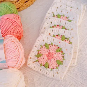 How to Crochet Sakura Granny Square Motif with Crochet Chart