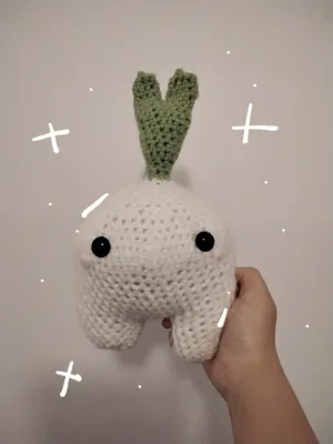 Crochet White Onion Stuffed Plush Amigurumi Pretend Play -  in 2023