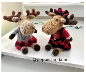 MR AND MRS, CHRISTMAS MOOSE PATTERN