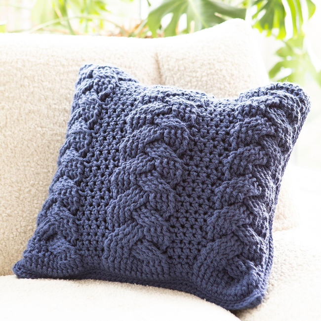 Cozy Cottage Cable Pillow: Crochet pattern | Ribblr