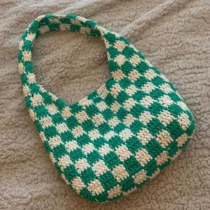 Crochet Checkerboard Tote bag