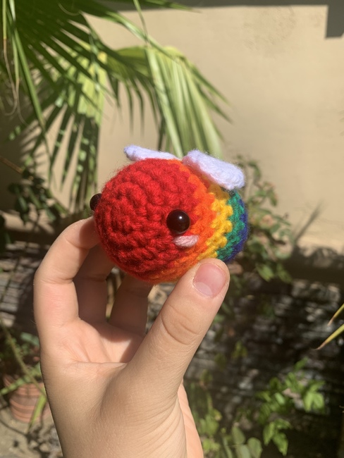 Crochet Rainbow Bee Pattern Crochet Pride Bee Pattern 