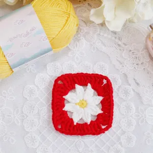 How to Crochet Simple Version Sunflower Granny Square Motif