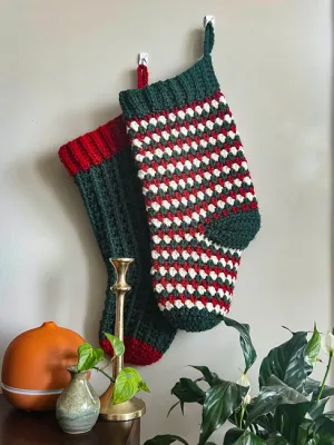Crochet Christmas Stocking  Bundle (2 pack)